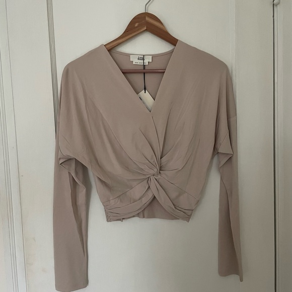 Love, Bonito Rebekah Cupro Knotted Crop Top - Picture 3 of 5